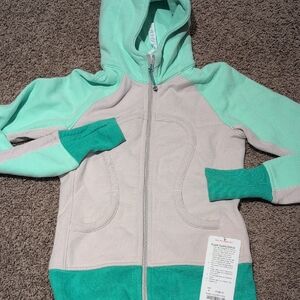 Lululemon Women's Gray Two-tone Green Scuba Hoodie